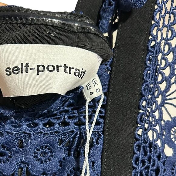 Revolve Self-Portrait Angelique Frilled Split Front Sculptured Midi Dress - Picture 10 of 13